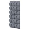 24 Grid Imitation Oxford Linen Non-Woven Grey Shoes and Boots Storage Hanging Bag