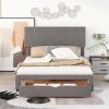Queen Size Upholstery Platform Bed with One Drawer,Adjustable Headboard
