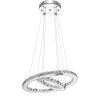 2-Ring Crystal Chandelier Flush Mount LED Crystal Light Stainless Steel Pendant Light Fixture
