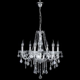 6 Lights Crystal Chandelier Elegant Pendant Fixture Glass Ceiling Lighting Lamp