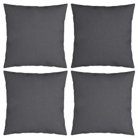 Throw Pillows 4 pcs Anthracite 19.7"x19.7" Fabric