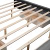 King Size Upholstery Platform Bed with Two Drawers;  Gray