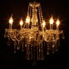 6 Lights Crystal Chandelier Elegant Pendant Fixture Glass Ceiling Lighting Lamp