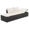 Patio Bed Black 76.8"x23.6" Poly Rattan