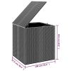 Patio Cushion Box PE Rattan Black