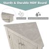 White Marble Triangle Bathroom Storage Cabinet with Adjustable Shelves, Freestanding Floor Cabinet for Home Kitchen