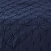 3 Piece Lace Ruffled Embroidered French Pastoral Style Comforter Set-Navy