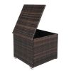 71*71*60.5cm Square Brown Gradient Iron Frame Can Be Stored Rattan Locker
