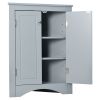 Blue Triangle Bathroom Storage Cabinet with Adjustable Shelves, Freestanding Floor Cabinet for Home Kitchen