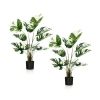 2 Pack 4 Feet Artificial Monstera Deliciosa Plants for Home Office
