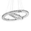 2-Ring Crystal Chandelier Flush Mount LED Crystal Light Stainless Steel Pendant Light Fixture