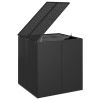 Patio Cushion Box PE Rattan Black