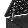 Patio Cushion Box PE Rattan Black