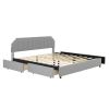 King Size Upholstery Platform Bed with Four Storage Drawers,Support Legs