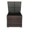 71*71*60.5cm Square Brown Gradient Iron Frame Can Be Stored Rattan Locker