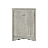 Oak Triangle Bathroom Storage Cabinet with Adjustable Shelves, Freestanding Floor Cabinet for Home Kitchen