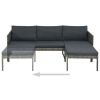3 Piece Patio Lounge Set with Cushions Poly Rattan Gray