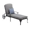 Chaise Lounge Outdoor Chair with GREY Cushions, Aluminum Pool Side Sun Lounges with Wheels Adjustable Reclining, Patio Furniture Set