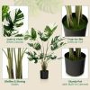 2 Pack 4 Feet Artificial Monstera Deliciosa Plants for Home Office