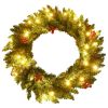 Artificial Christmas Trees 2 pcs with Wreath; Garland and LEDs