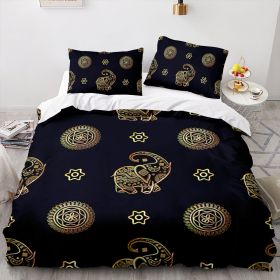 Elephant Series Three-piece Quilt Cover (Option: Style9-140x200cm)