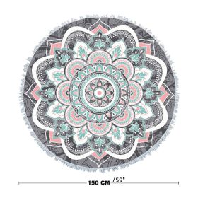 59 Inches Microfiber Beach Towel Blanket Quick Dry Thick Beach Towel Camping Picnic Vacation Tapestry Throw Yoga Picnic Mat (Option: Grey Pink)