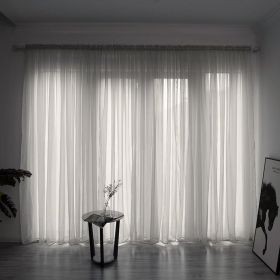 Simple And Modern Balcony Solid Color Gauze Curtain (Option: Silver-1.5x2.7Hook)