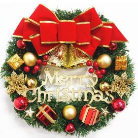 30/40/50/60Cm Christmas Decoration; Simulation Wreath Window Door Hanging Christmas Shopping Mall Scene Layout Props (Style: bell+gold flower2-30cm)