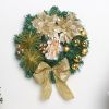 Christmas decorations Scene decoration props Jesus Christmas wreath door hanging