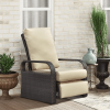 Outdoor Recliner Chair;  Automatic Adjustable Wicker Lounge Recliner Chair with 5.12'' Thicken Cushion