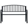 Patio Bench 49.2" Black Steel