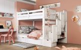 Full Over Full Bunk Bed with Shelves and 6 Storage Drawers