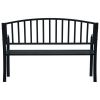 Patio Bench 49.2" Black Steel