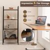 Industrial Style 4-Tier Bookshelf with Metal Frame