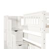Full Over Full Bunk Bed with Shelves and 6 Storage Drawers