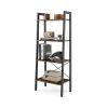 Industrial Style 4-Tier Bookshelf with Metal Frame