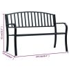 Patio Bench 49.2" Black Steel