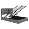 Upholstered Platform bed with a Hydraulic Storage System, Full size