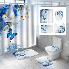 Digital Printing Polyester Shower Curtain Bathroom Pansy Reflection (Option: Cx855-150x180)